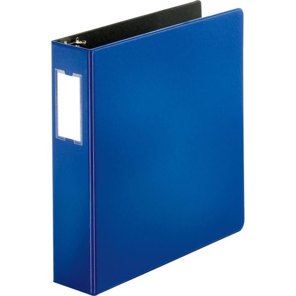 Business Source Slanted D-Ring Binders, 2" Ring, Blue