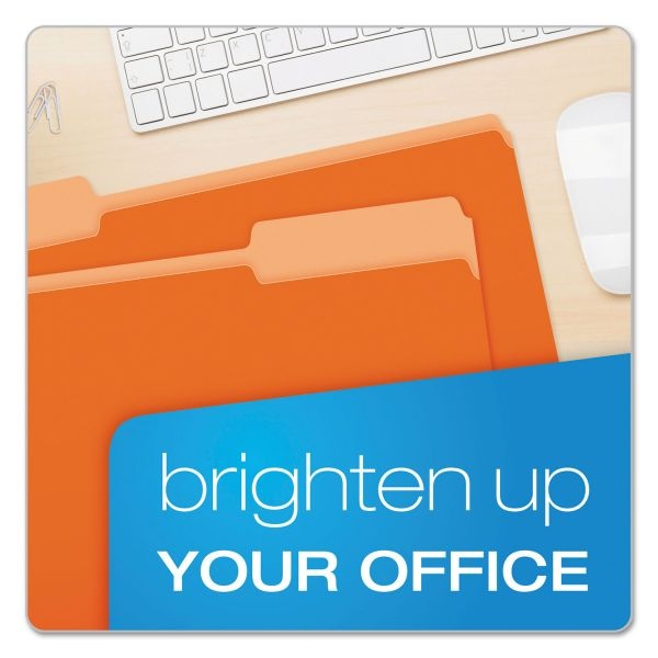 Pendaflex Colored File Folders, 1/3-Cut Tabs: Assorted, Legal Size, Orange/Light Orange, 100/Box