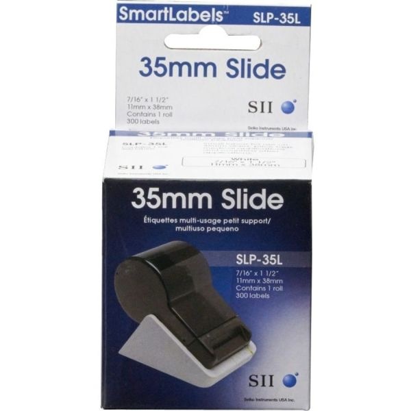 Seiko Slp-35L Self-Adhesive Small Multipurpose Labels, 0.43" X 1.5", White, 300 Labels/Roll