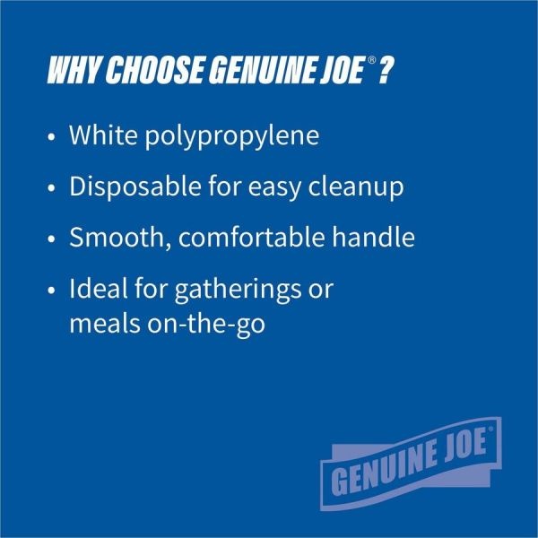 Genuine Joe Heavy/Medium-Weight Polypropylene Knives, White, Box Of 1,000
