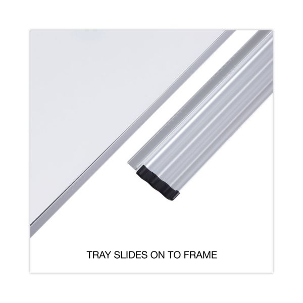 Universal Cork/Dry Erase Board, Melamine, 36 X 24, Black/Gray, Aluminum/Plastic Frame