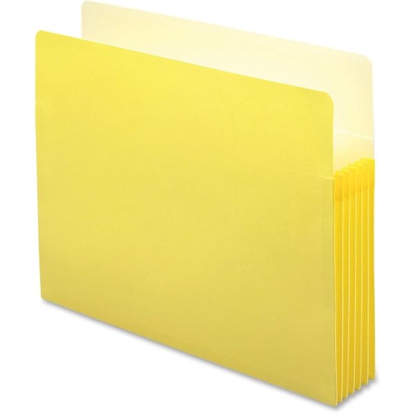 Smead Color File Pockets, Letter Size, 5 1/4" Expansion, 9 1/2" X 11 3/4", Yellow