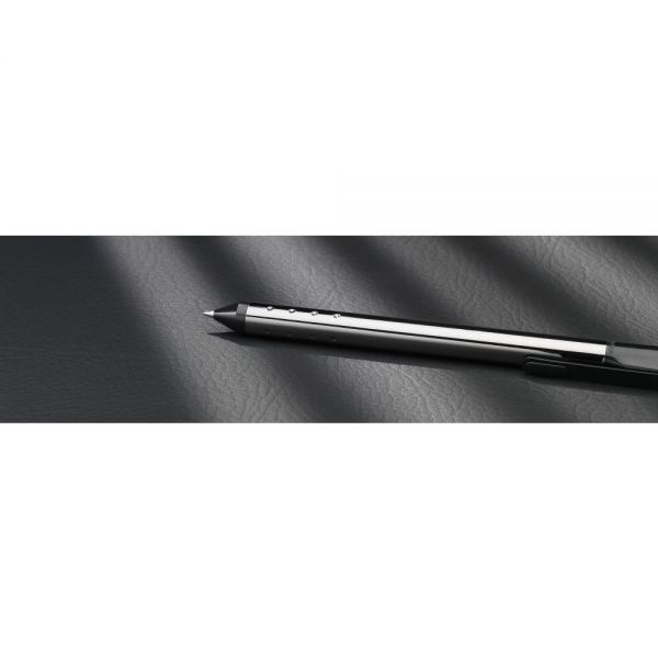 Tul Fine Writing Retractable Gel Pen With 2 Refills, Medium Point, 0.7 Mm, Gunmetal Barrel, Black & Blue Inks