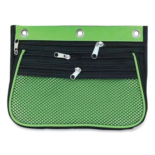 Charles Leonard Three-Pocket Expandable Binder Pouch, 10.25 X 7.5, Assorted Colors, 3/Pack