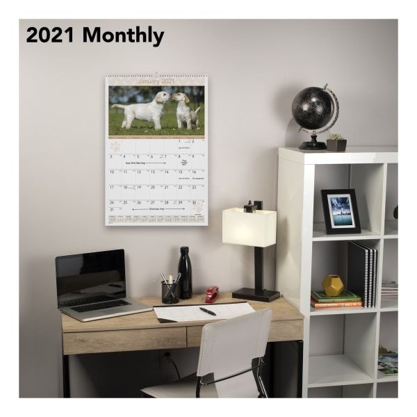 At-A-Glance Puppies Monthly Wall Calendar, 15 1/2 X 22 3/4, 2023 Calendar