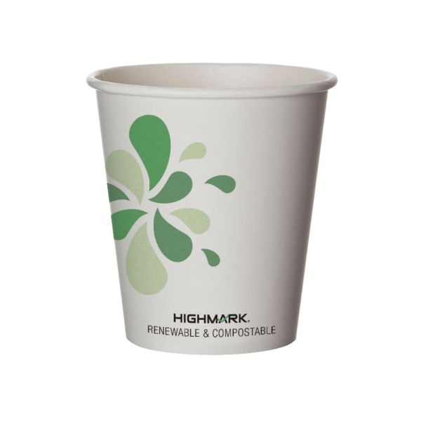 Highmark Eco Hot Coffee Cups, 10 Oz, White, Pack Of 50