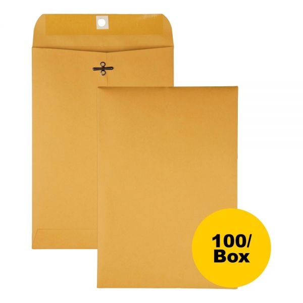 Quality Park Clasp Envelope, 28 Lb Bond Weight Kraft, #68, Square Flap, Clasp/Gummed Closure, 7 X 10, Brown Kraft, 100/Box