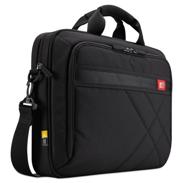 Case Logic Diamond Laptop Briefcase, Fits Devices Up To 17", Nylon, 17.3 X 3.2 X 12.5, Black