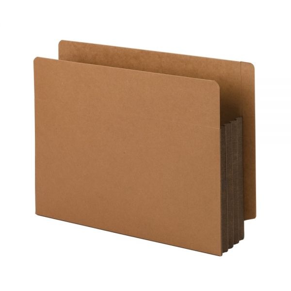 Smead Redrope Drop-Front End Tab File Pockets, Fully Lined 6.5" High Gussets, 3.5" Expansion, Letter Size, Redrope/Brown, 10/Box