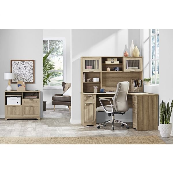 Magellan 58” Hutch For Corner/LDesk, Blonde Ash