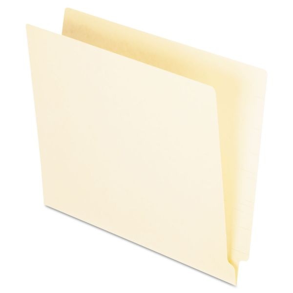 Pendaflex Manila End Tab Folders, 9.5" High Front, Straight 1-Ply Tabs, Letter Size, Manila, 100/Box