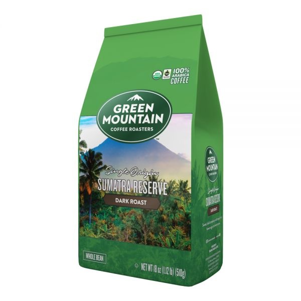 Green Mountain Coffee Whole Bean Coffee, Sumatra, 18 Oz Per Bag
