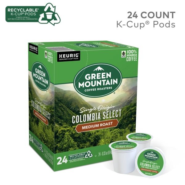 Green Mountain Coffee K-Cups, Colombian Fair Trade Select, Medium Roast, 24 K-Cups