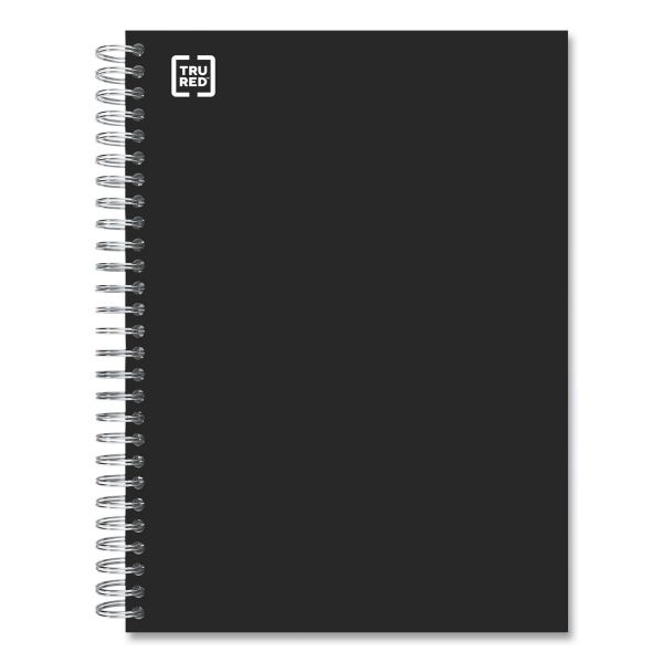 Tru Red Three-Subject Notebook, Medium/College Rule, Black Cover, 9.5 X 5.88, 138 Sheets
