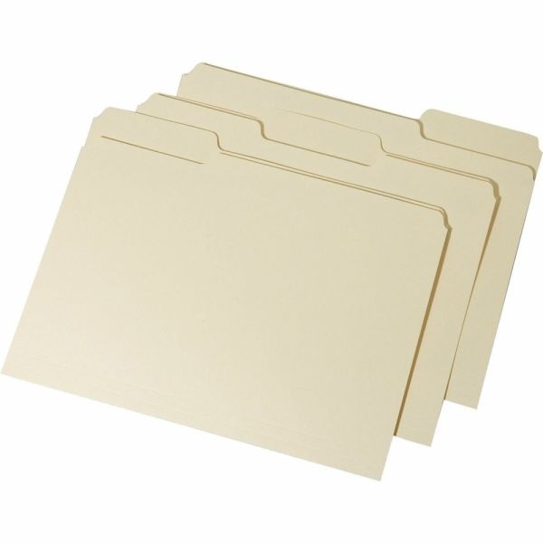 Skilcraft Top-Tab File Folders, Letter Size, 100% Recycled, Manila, Box Of 100