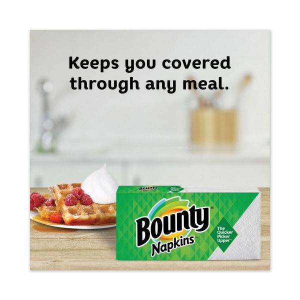 Bounty Quilted Napkins, 1-Ply, 12.1 X 12, White, 100/Pack