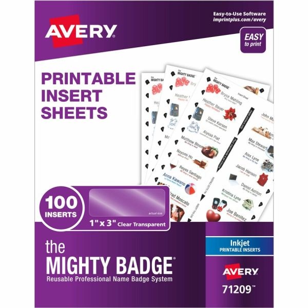 The Mighty Badge The Mighty Badge Printable Insert Sheets, 100 Clear Inserts, Inkjet