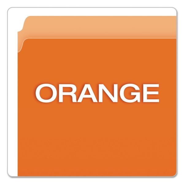 Pendaflex Colored File Folders, Straight Tabs, Letter Size, Orange/Light Orange, 100/Box