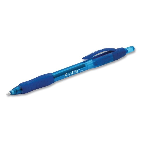 Paper Mate Profile Ballpoint Pen, Retractable, Bold 1.4 Mm, Blue Ink, Blue Barrel, 36/Pack