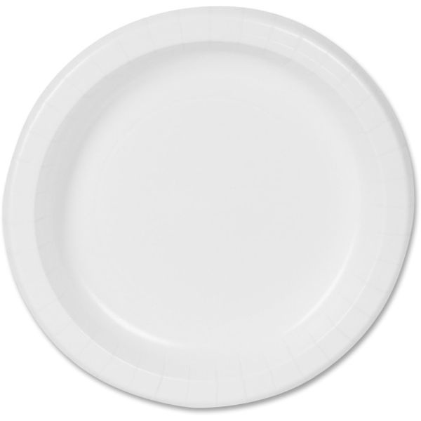 Dixie Basic 8-1/2" Lightweight Paper Plates By Gp Pro - Microwave Safe - White - Paper Body - 125 / Pack
