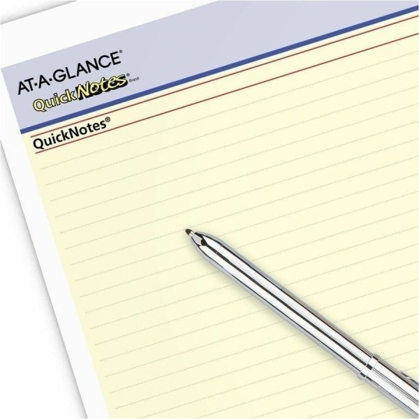 At-A-Glance Quicknotes Desk/Wall Calendar, 3-Hole Punched, 11 X 8, White/Blue/Yellow Sheets, 12-Month (Jan To Dec): 2024