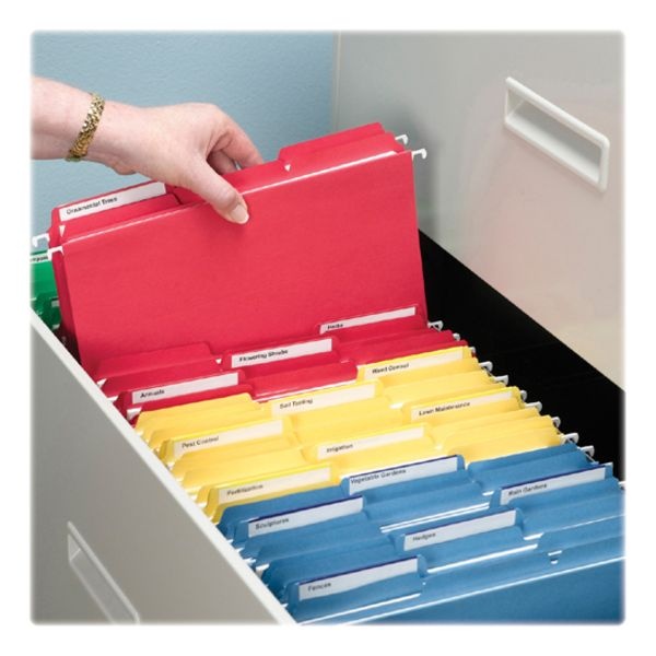 Smead Interior File Folders, 1/3-Cut Tabs: Assorted, Letter Size, 0.75" Expansion, Teal, 100/Box