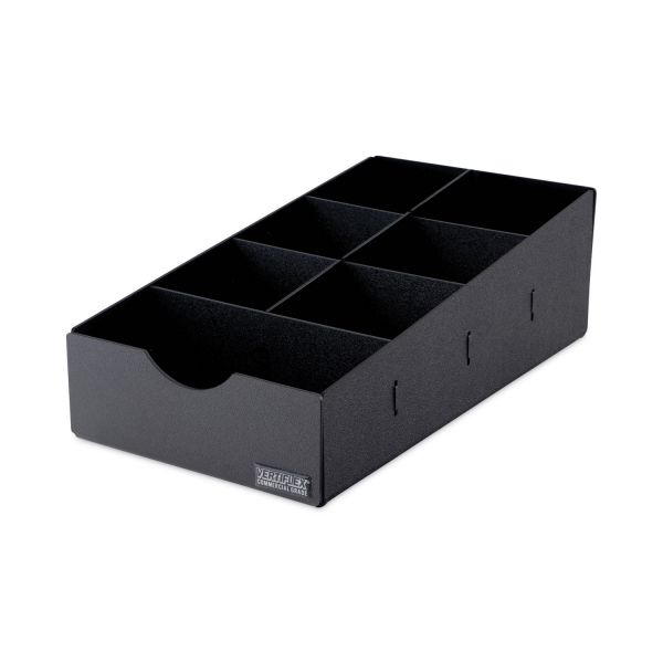Vertiflex Commercial Grade Condiment Caddy, 7 Compartments, 8.75 X 16 X 5.25, Black