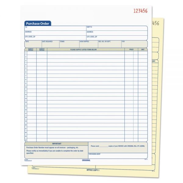 Tops Purchase Order Book, Two-Part Carbonless, 8.38 X 10.19, 1/Page, 50 Forms