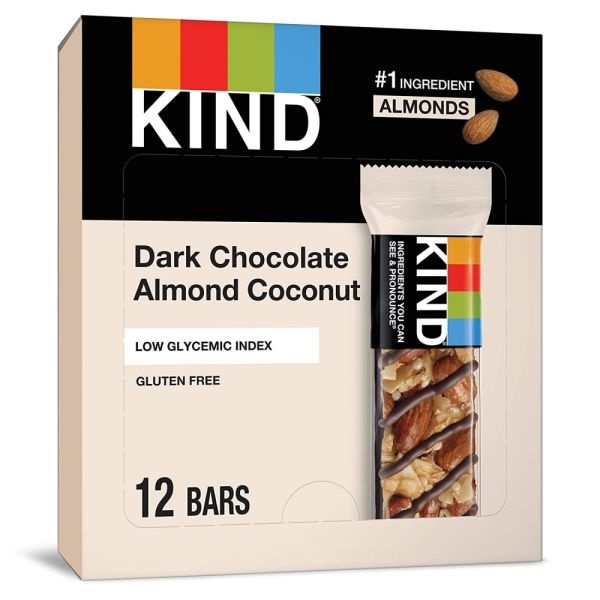 Kind Fruit And Nut Dark Chocolate, Almond And Coconut Bars, 1.6 Oz, Box Of 12