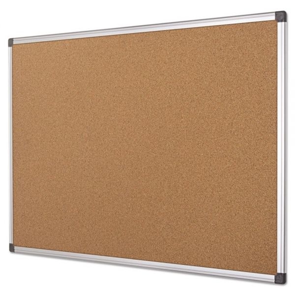 Mastervision Value Cork Bulletin Board With Aluminum Frame, 24 X 36, Natural