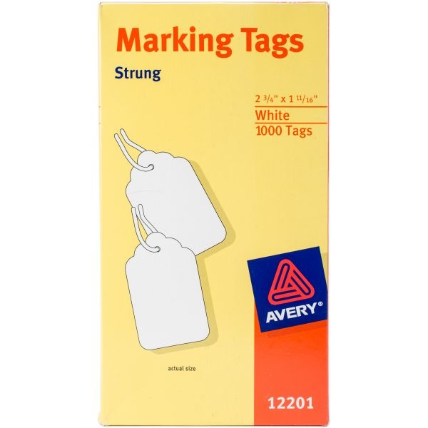 Avery White Marking Tags 2.75"X1.6875" 1000/Pkg