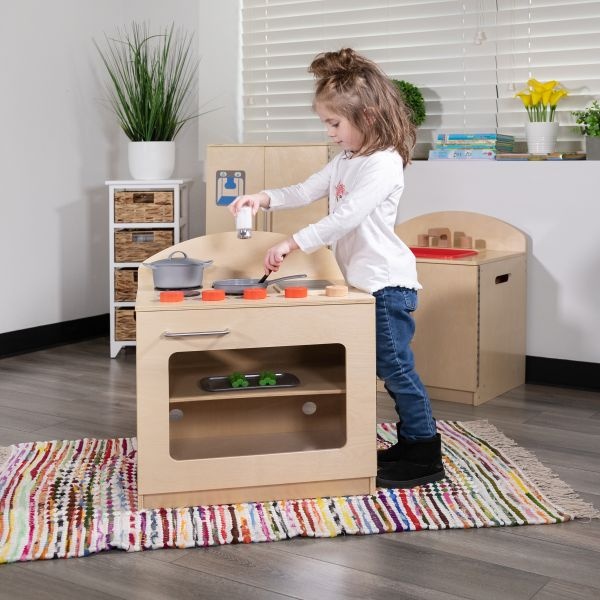Hercules Children's Wooden Kitchen Stove For Commercial Or Home Use - Safe, Kid Friendly Design