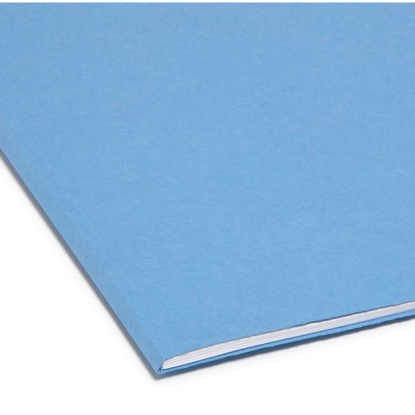 Smead Color File Folders, With Reinforced Tabs, Legal Size, 1/3 Cut, Blue, Box Of 100