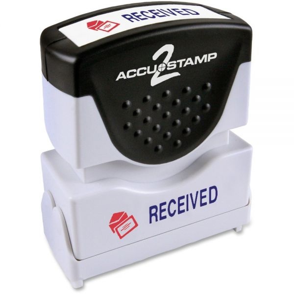 Accustamp2 Pre-Inked Shutter Stamp, Red/Blue, Received, 1.63 X 0.5