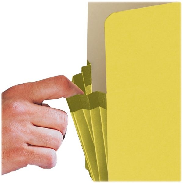 Smead Color Top-Tab File Pockets, Legal Size, 3 1/2" Expansion, Yellow