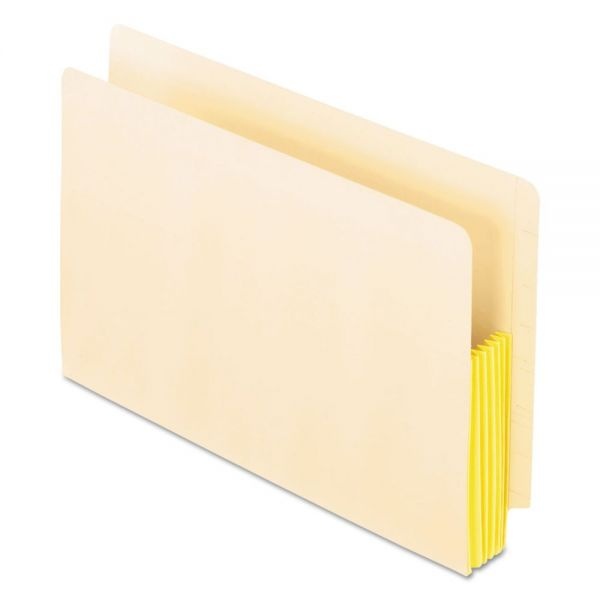 Pendaflex Manila Drop Front Shelf File Pockets With Rip-Proof-Tape Gusset Top, 5.25" Expansion, Legal Size, Manila, 10/Box