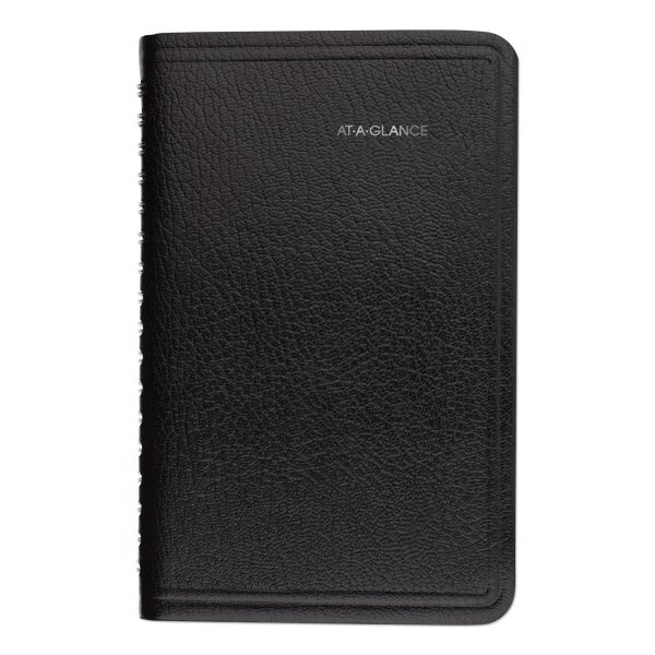 At-A-Glance Dayminder Weekly Pocket Appointment Book With Telephone/Address Section, 6 X 3.5, Black Cover, 12-Month (Jan To Dec): 2024