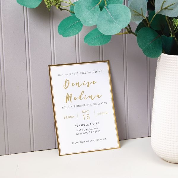Avery Invitation Cards With Metallic Gold Borders