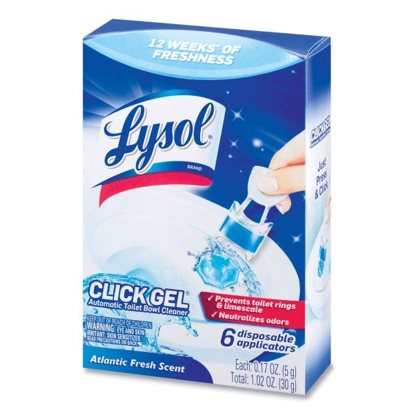 Lysol Brand Click Gel Automatic Toilet Bowl Cleaner, Ocean Fresh, 6/Box, 4 Boxes/Carton