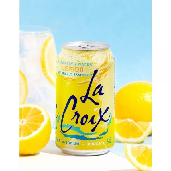 Lacroix Core Sparkling Water With Natural Lemon Flavor, 12 Oz, Case Of 24 Cans