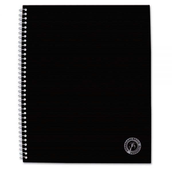 Universal Deluxe Sugarcane Based Notebooks, 1 Subject, Medium/College Rule, Black Cover, 11 X 8.5, 100 Sheets
