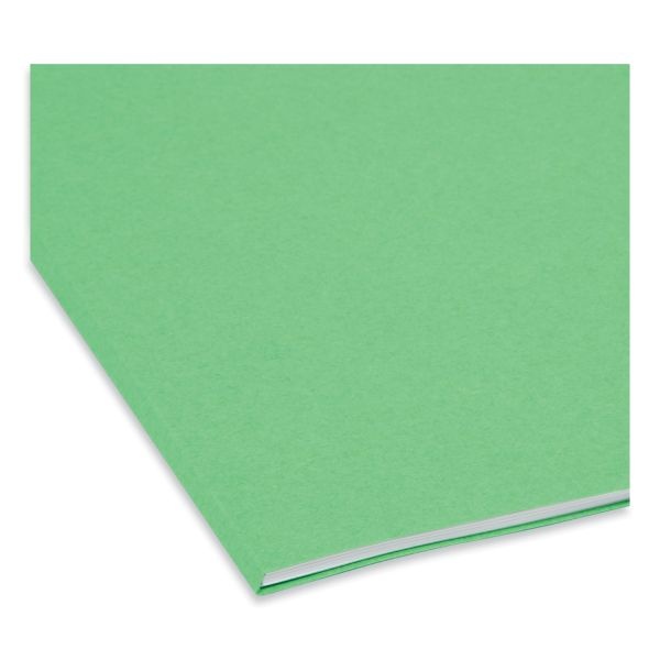 Smead Color File Folders, With Reinforced Tabs, Legal Size, 1/3 Cut, Green, Box Of 100