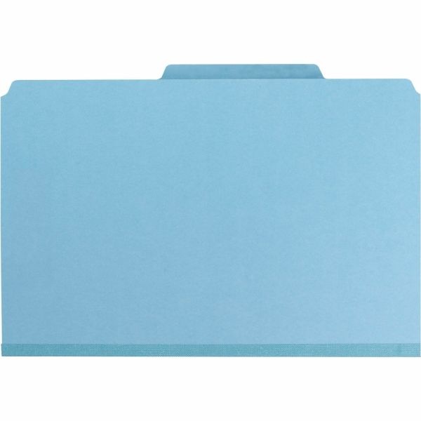 Smead Classification Folders, Top-Tab With Safeshield Coated Fasteners, 2" Expansion, Legal Size, 50% Recycled, Blue, Box Of 10