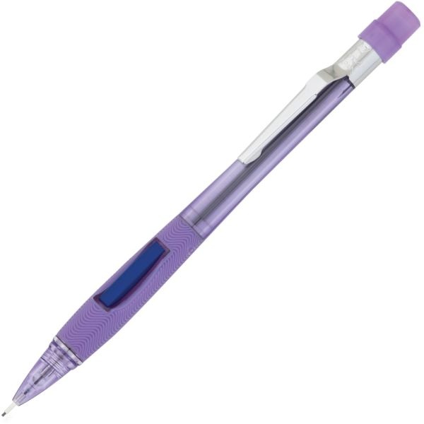 Pentel Quicker Clicker Mechanical Pencil, 0.7 Mm, 2Hb Hardness, Refillable, Transparent Violet Barrel