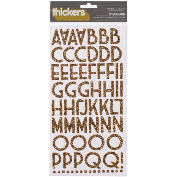 Thickers Chipboard Glitter Stickers 6"X11" Sheets 2/Pkg