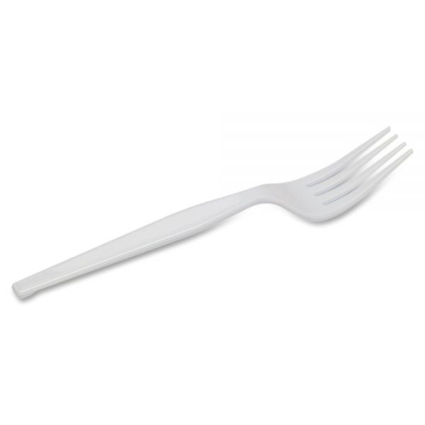 Dixie Heavyweight Disposable Forks Grab-N-Go By Gp Pro - 100 / Box - 1000/Carton - Fork - 1000 X Fork - White