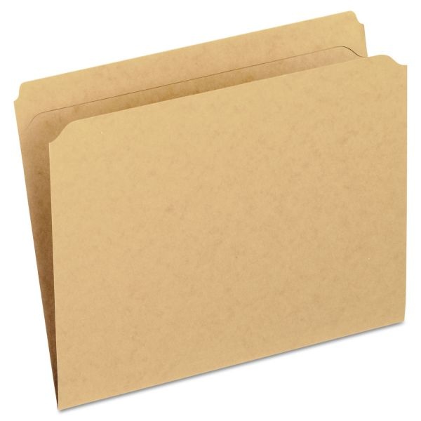 Pendaflex Dark Kraft File Folders With Double-Ply Top, Straight Tabs, Letter Size, 0.75" Expansion, Brown, 100/Box