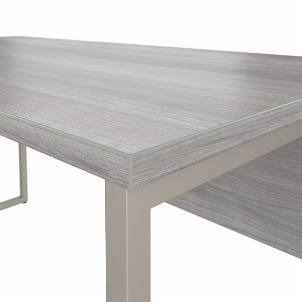 Bush Business Furniture Hybrid 60W X 30D L Shaped Table Desk With Metal Legs In Platinum Gray