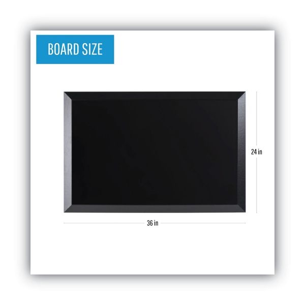 Mastervision Kamashi Wet-Erase Board, 36 X 24, Black Surface, Black Wood Frame