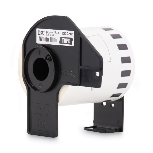 Brother Continuous Film Label Tape, 2.4" X 50 Ft Roll, White